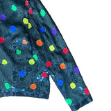 Polka dot  multi colored sequin blazer M