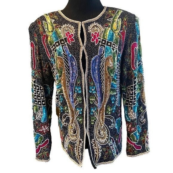 Beaded and sequins blazer M