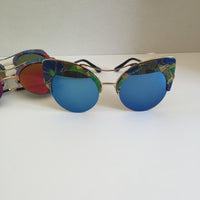 Round mirror cat eye sunglasses