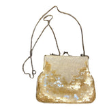 La Regale sequins and beaded shell snap evening purse