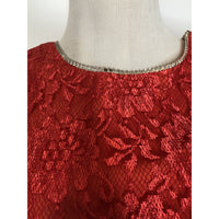 Vintage red lace peplum dress