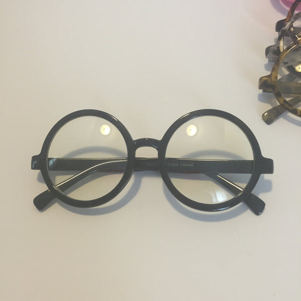 Round clear lens glasses