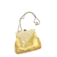 La Regale sequins and beaded shell snap evening purse