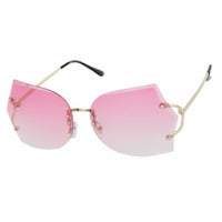 rimless vintage style sunglasses