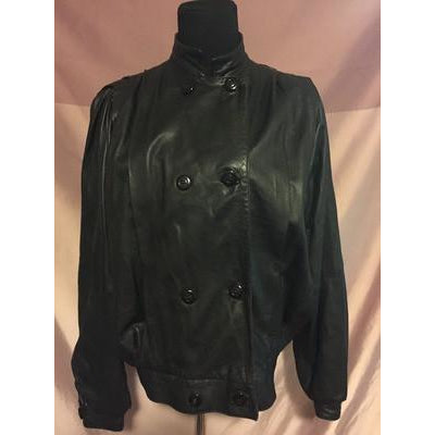 vintage leather button coat