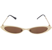 Slim oval metal sunglasses